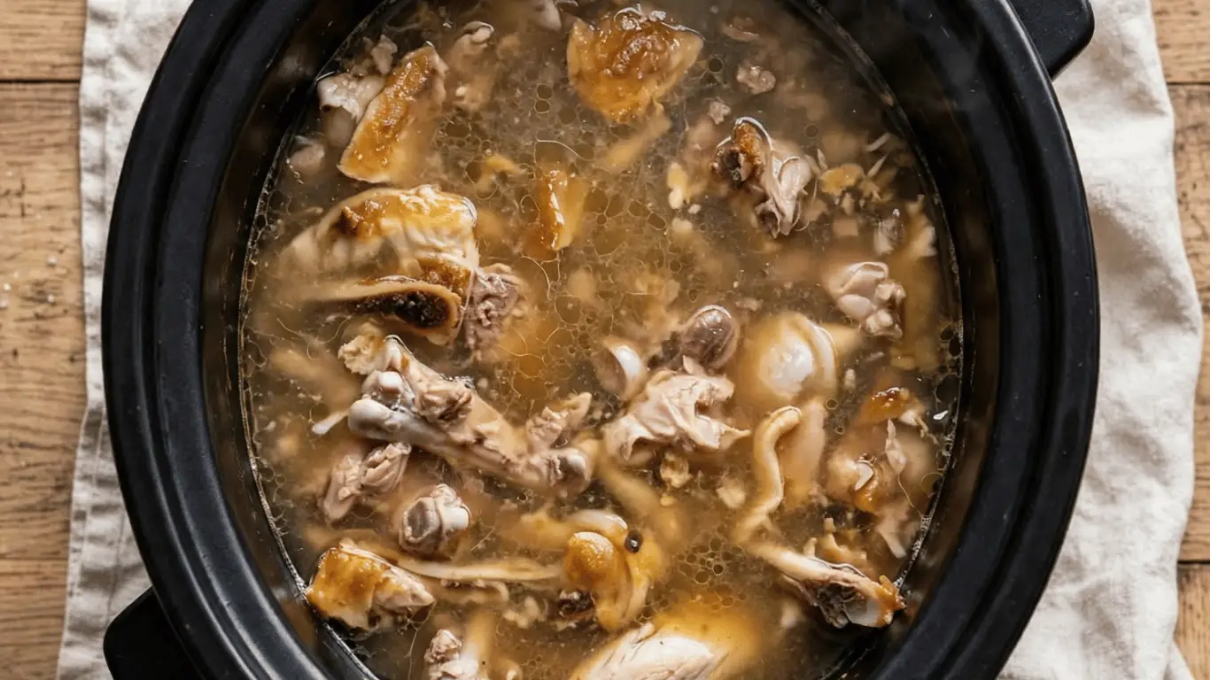 bottenbouillon van kip uit de slowcooker